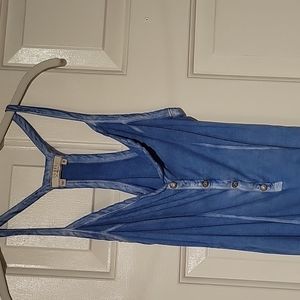 Guess blue tank rhinestone buttons medium Elena gilbert